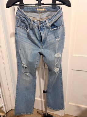 Levi's Light Blue Distressed Bootcut Jeans
